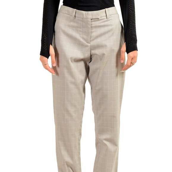 Maison Margiela Women's Wool Silk Plaid Straight Leg Pants US M IT 42 - Picture 1 of 5